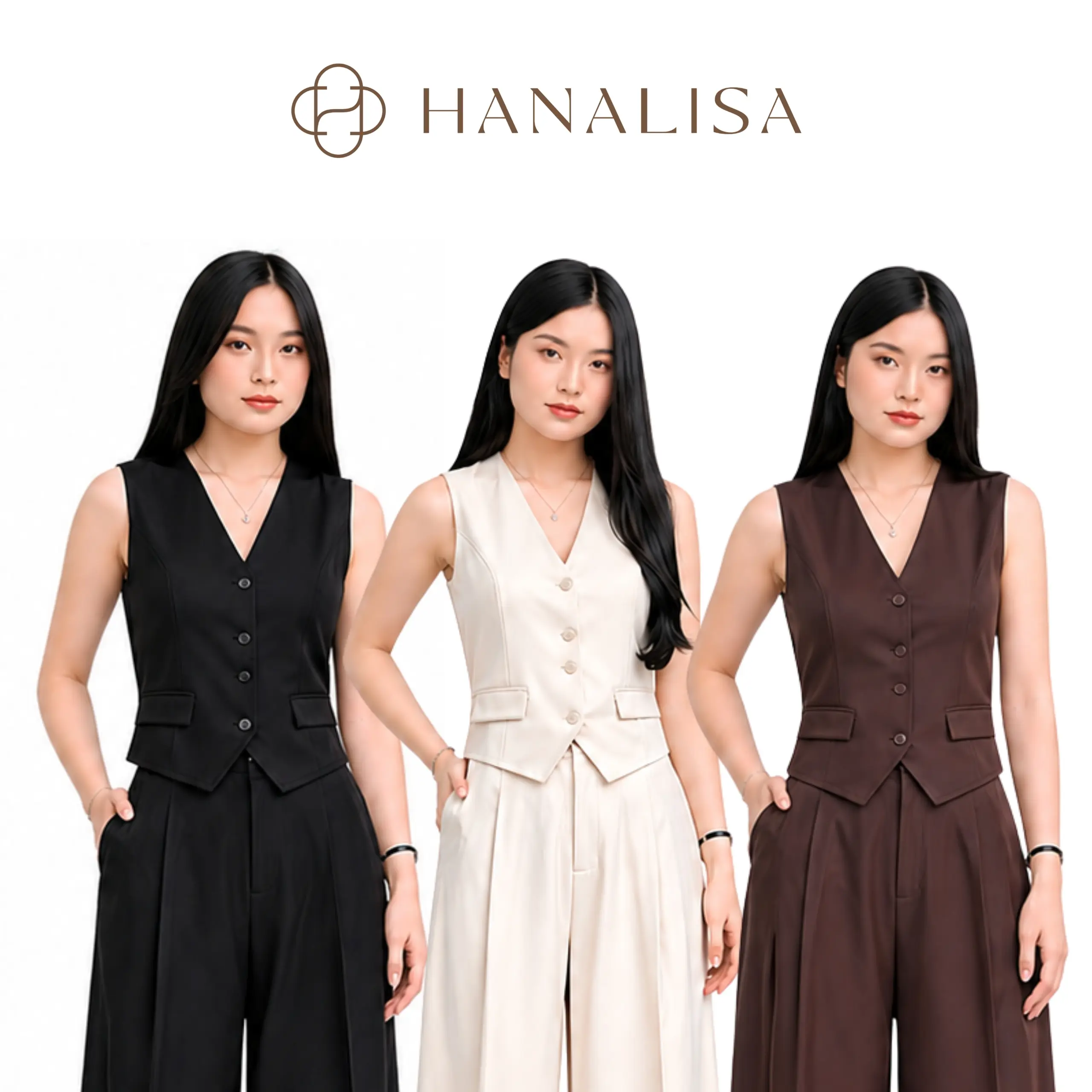 Hanalisa - Setelan Vest Celana Lavie Pants Kulot & One Set Rompi Wanita Bahan Semiwool Premium